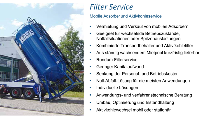 Adsorber Filter Service für die Grundwassersanierung